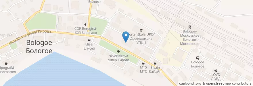 Mapa de ubicacion de Школа N12 en Rusia, Distrito Federal Central, Óblast De Tver, Бологовский Район, Городское Поселение Бологое.