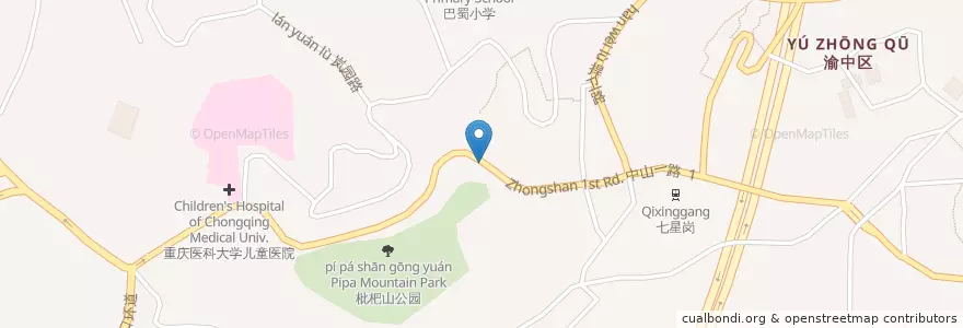 Mapa de ubicacion de Chongqing General Hospital en 中国, 重庆市, 重庆市中心, 渝中区 (Yuzhong).