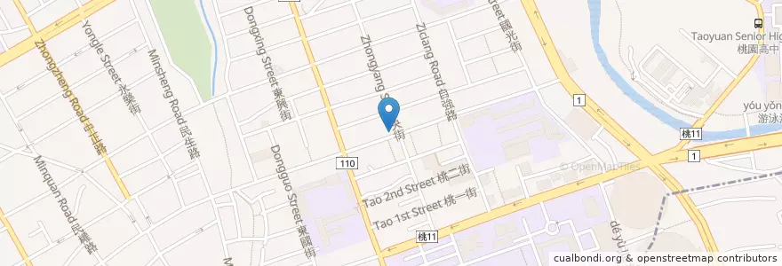 Mapa de ubicacion de 明光藥局 en 타이완, 타오위안 시, 타오위안 구.