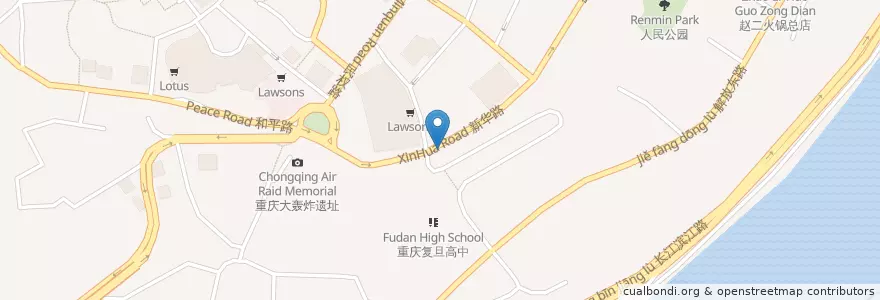 Mapa de ubicacion de 重庆骨科医院 en Китай, Чунцин, 重庆市中心.