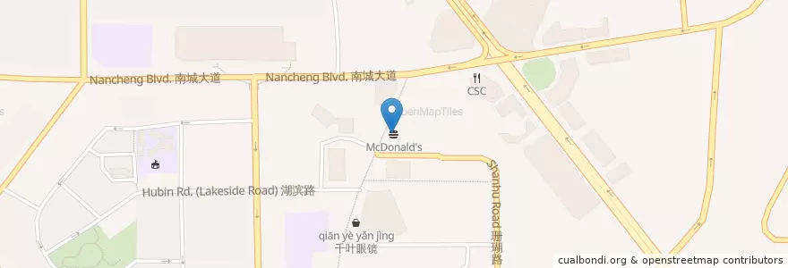 Mapa de ubicacion de McDonald's en 중국, 충칭시, 重庆市中心, 南岸区.