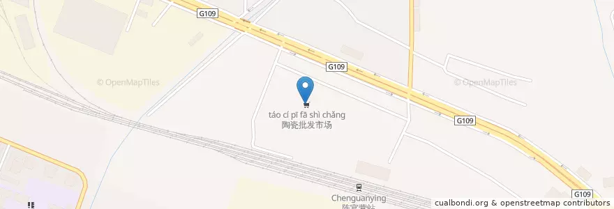 Mapa de ubicacion de 陶瓷批发市场 en 中国, 甘肃省, 兰州市 (Lanzhou), 西固区, 陈坪街道.