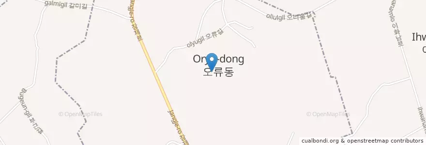 Mapa de ubicacion de Oryu-dong en South Korea, Incheon, Gyeyang-Gu, Galhyeon-Dong, Oryu-Dong.