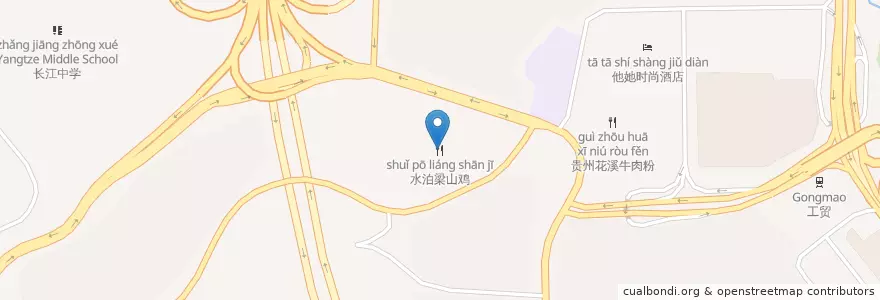 Mapa de ubicacion de 水泊梁山鸡 en Китай, Чунцин, 重庆市中心, 南岸区.