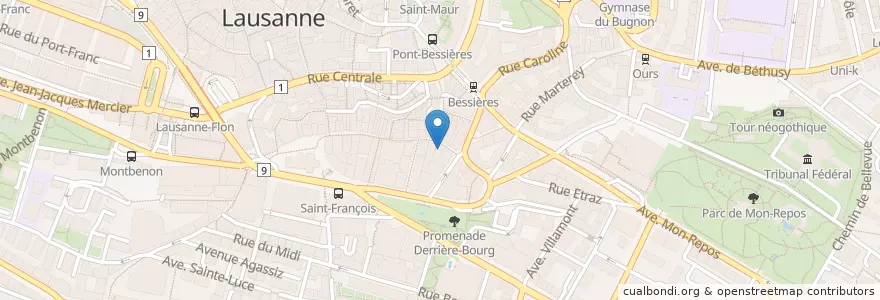 Mapa de ubicacion de Chez Mario en スイス, Vaud, District De Lausanne, Lausanne.