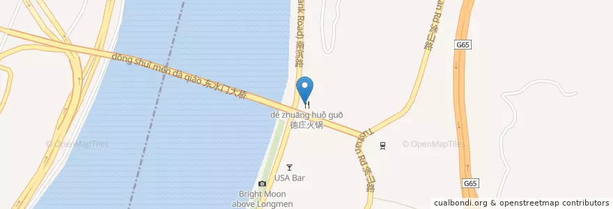 Mapa de ubicacion de 德庄火锅 en 中国, 重庆市, 重庆市中心, 南岸区.
