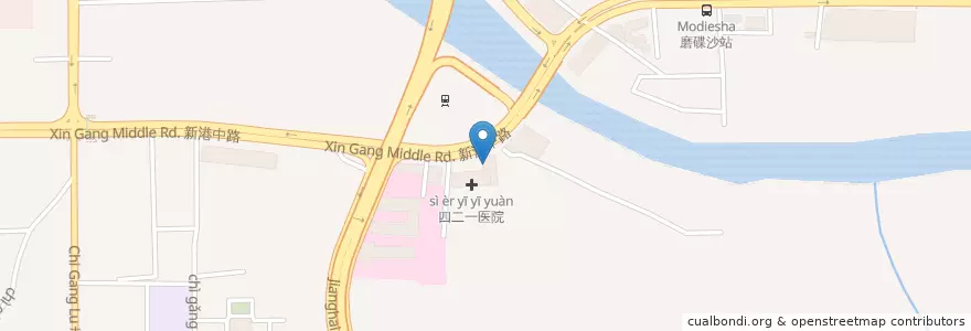Mapa de ubicacion de 72街 en 中国, 广东省, 广州市, 海珠区, 赤岗街道.