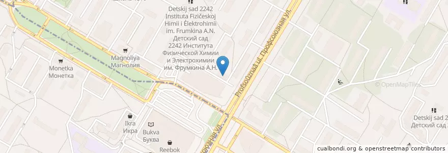 Mapa de ubicacion de Марани en Russia, Distretto Federale Centrale, Москва, Юго-Западный Административный Округ, Район Черёмушки.