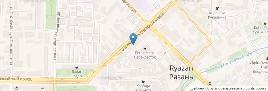 Mapa de ubicacion de SMS Cafe en Rusia, Distrito Federal Central, Óblast De Riazán, Городской Округ Рязань.