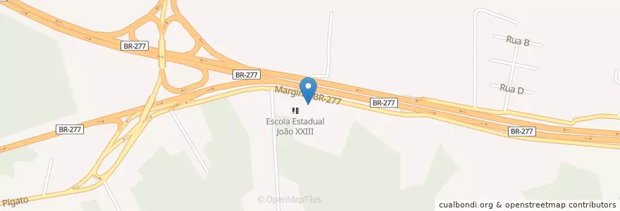 Mapa de ubicacion de Paróquia de São Sebastião de Rondinha en Brasile, Regione Sud, Paraná, Região Geográfica Intermediária De Curitiba, Região Metropolitana De Curitiba, Microrregião De Curitiba, Campo Largo.