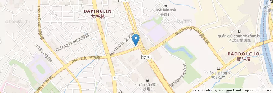 Mapa de ubicacion de 小樂天餃子館 en Тайвань, Новый Тайбэй, 新店區.