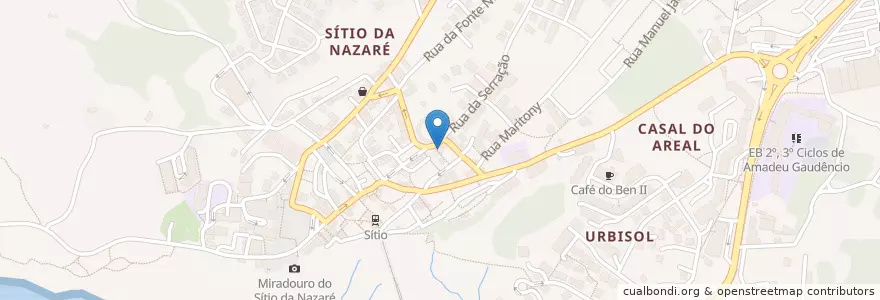 Mapa de ubicacion de Sombra Sol en Португалия, Центральный Регион, Leiria, Oeste, Nazaré, Nazaré.