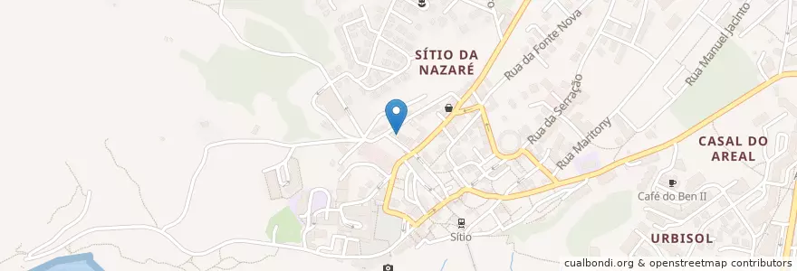 Mapa de ubicacion de Fonte Velha en ポルトガル, Centro, Leiria, Oeste, Nazaré, Nazaré.