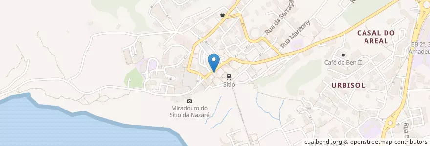 Mapa de ubicacion de Marisqueira en Portugal, Centro, Leiria, Oeste, Nazaré, Nazaré.