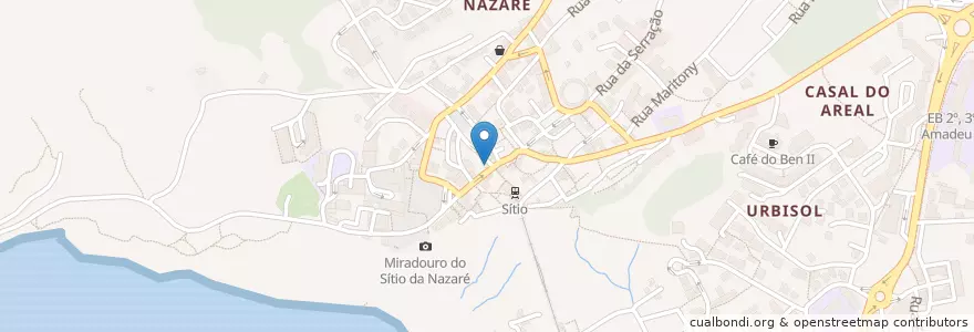 Mapa de ubicacion de A Tasca en پرتغال, Centro, Leiria, Oeste, Nazaré, Nazaré.