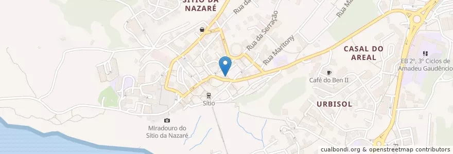 Mapa de ubicacion de O Redondo en Portogallo, Centro, Leiria, Oeste, Nazaré, Nazaré.