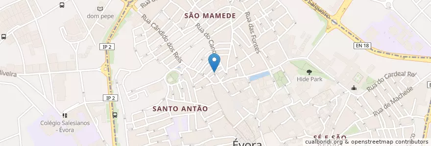Mapa de ubicacion de 1/4 para as Nove en Portugal, Alentejo, Alentejo Central, Évora, Évora, Bacelo E Senhora Da Saúde, Évora.