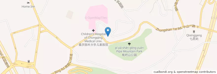 Mapa de ubicacion de 少年宫 en 中国, 重庆市, 重庆市中心, 渝中区.