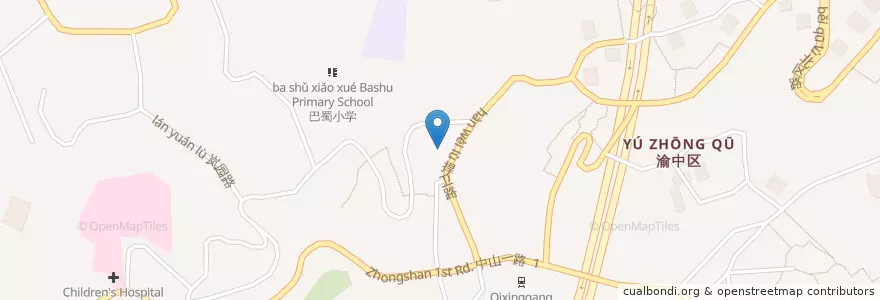 Mapa de ubicacion de 中山小学 Sun Yat-sen Primary School en China, Chongqing, Central Chongqing, Yuzhong District.