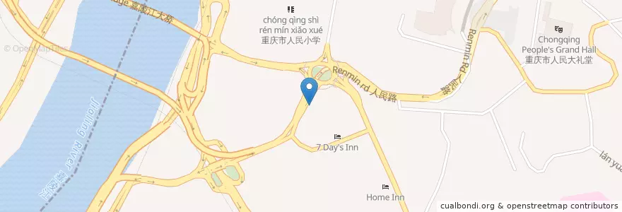 Mapa de ubicacion de 重庆市口腔医院 en Çin, Çongçing, 重庆市中心.