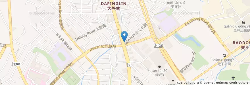 Mapa de ubicacion de 韓風饌 en تايوان, تايبيه الجديدة, 新店區.