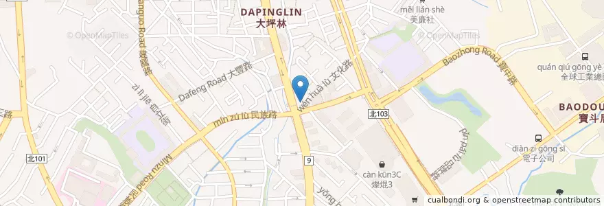 Mapa de ubicacion de 阿舍麵館 en Taiwán, Nuevo Taipéi, 新店區.