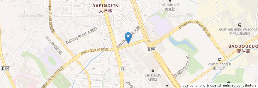 Mapa de ubicacion de 台新國際商業銀行 en Taiwan, 新北市, 新店區.