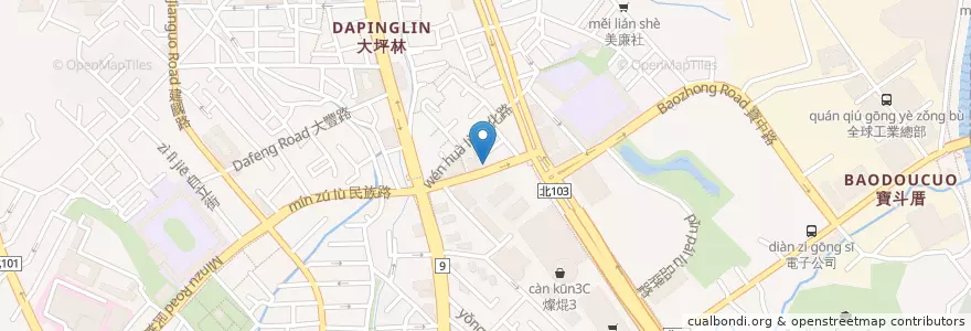 Mapa de ubicacion de 日盛國際商業銀行 en تايوان, تايبيه الجديدة, 新店區.