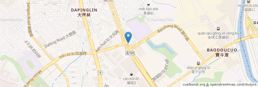 Mapa de ubicacion de 元富證券 en Taiwan, Neu-Taipeh, Xindian.
