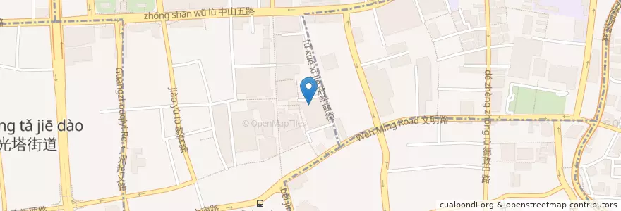 Mapa de ubicacion de 九龙冰室 en China, Provincia De Cantón, Cantón, 越秀区, 北京街道.