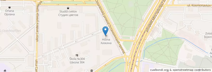 Mapa de ubicacion de Хижина en Rusia, Центральный Федеральный Округ, Москва, Северо-Восточный Административный Округ, Останкинский Район.