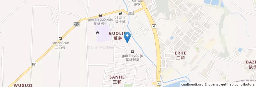 Mapa de ubicacion de 菓林郵局 en تايوان, تاو يوان, 大園區.