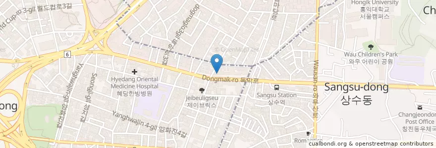 Mapa de ubicacion de 紅一品醬蟹 홍일품 간장게장 en Zuid-Korea, Seoel, 마포구, 합정동.