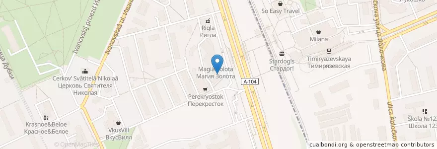 Mapa de ubicacion de Шоколадница en Rusland, Centraal Federaal District, Moskou, Северный Административный Округ, Тимирязевский Район.