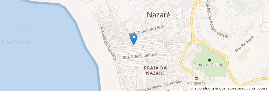 Mapa de ubicacion de Ideal en Portugal, Mitte, Leiria, West, Nazaré, Nazaré.