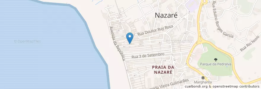 Mapa de ubicacion de Farmácia Silvério en 포르투갈, Centro, Leiria, Oeste, Nazaré, Nazaré.