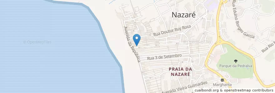 Mapa de ubicacion de Cerveceria Roda d'Leme en ポルトガル, Centro, Leiria, Oeste, Nazaré, Nazaré.