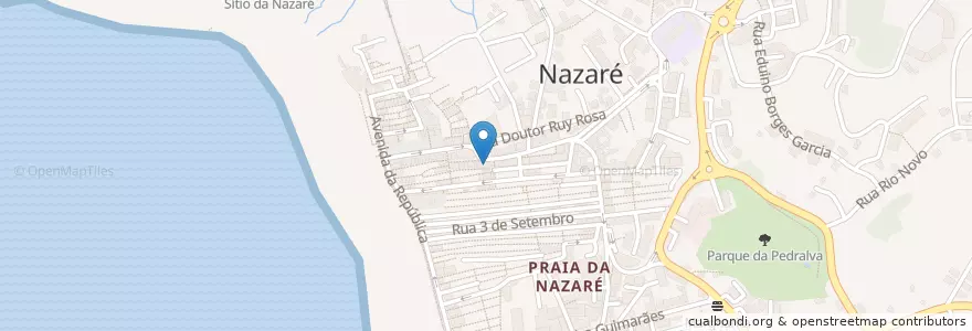 Mapa de ubicacion de Estrela do Mar en Portekiz, Centro, Leiria, Oeste, Nazaré, Nazaré.