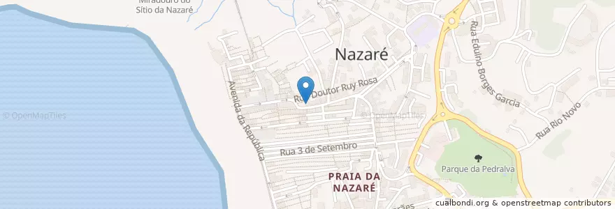 Mapa de ubicacion de A Lanterna en 葡萄牙, Centro, Leiria, Oeste, Nazaré, Nazaré.