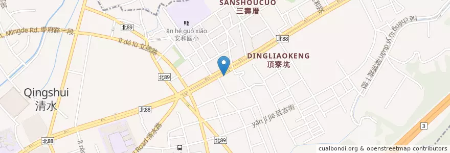 Mapa de ubicacion de 摩斯漢堡 en 臺灣, 新北市, 土城區.