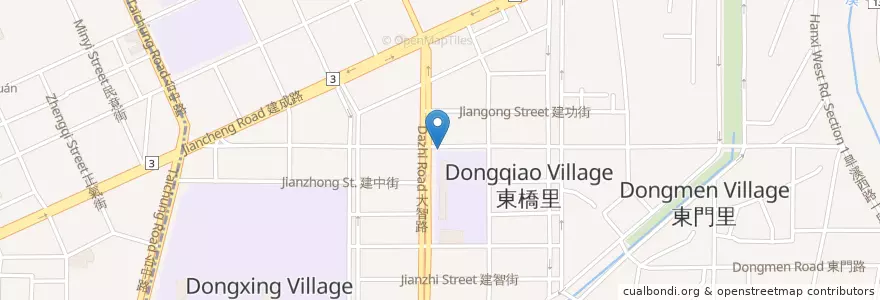 Mapa de ubicacion de Dazhi Elementary School en Taiwan, Taichung, East District.
