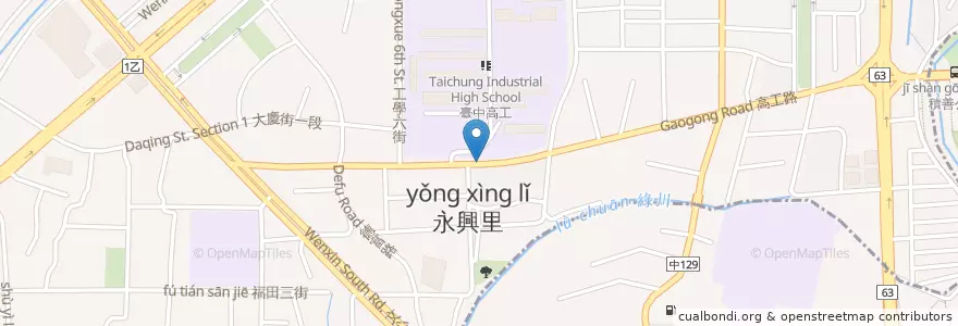 Mapa de ubicacion de National Taichung Industrial High School en Taiwan, Taichung.