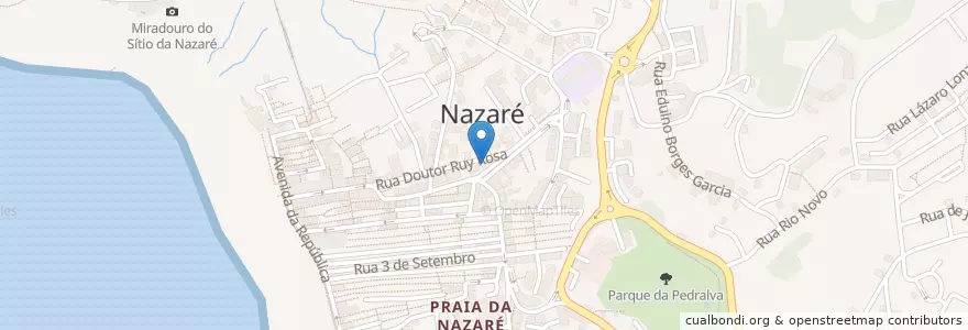 Mapa de ubicacion de Consultório Veterinario da Nazaré en البرتغال, الوسطى, ليريا, Oeste, Nazaré, Nazaré.