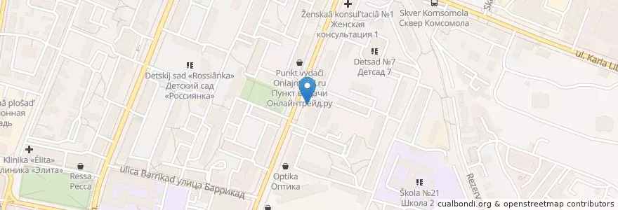 Mapa de ubicacion de Семейное кафе "..." en Rusland, Centraal Federaal District, Oblast Kaloega, Городской Округ Калуга.