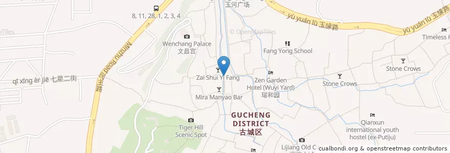 Mapa de ubicacion de Le Petit Paris Bar en China, Yunnan, Lijiang City, Gucheng District, Dayan Subdistrict.