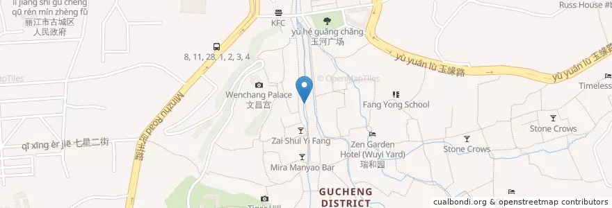 Mapa de ubicacion de Half a Dozen Pub en 中国, 云南省, 丽江市, 古城区, 大研街道.