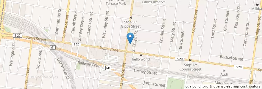 Mapa de ubicacion de Richmond Library en Австралия, Виктория, City Of Yarra.