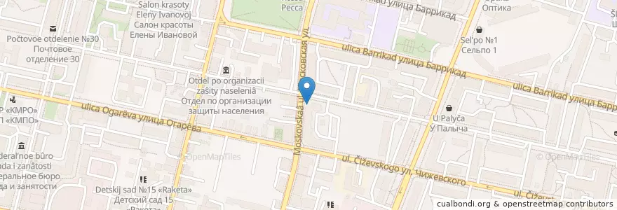 Mapa de ubicacion de Дантист en Rusia, Центральный Федеральный Округ, Калужская Область, Городской Округ Калуга.