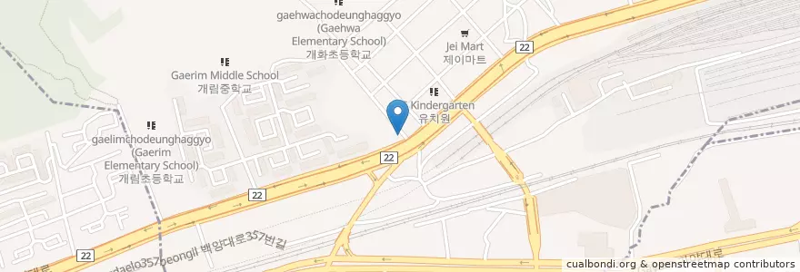 Mapa de ubicacion de 개금초등교 en کره جنوبی, بوسان, 부산진구, 개금동.