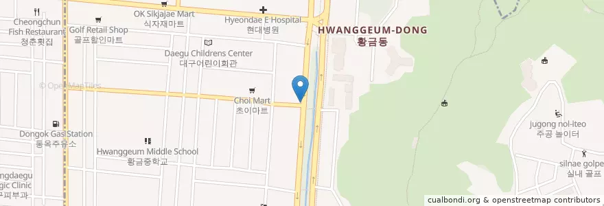 Mapa de ubicacion de 대구과학고등학교 en 대한민국, 대구, 수성구, 황금동.